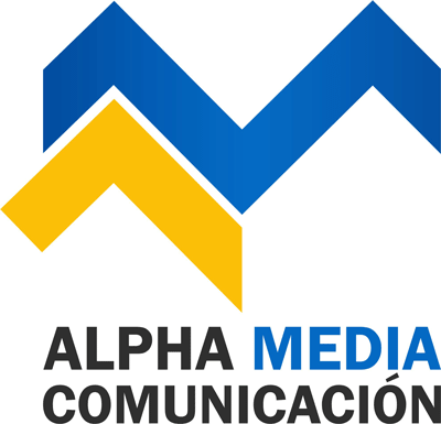 Logo de AlphaMedia Comunicación