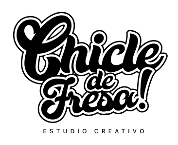 Logo de Chicle de fresa estudio creativo