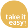 Logo de Take it easy! comunicación